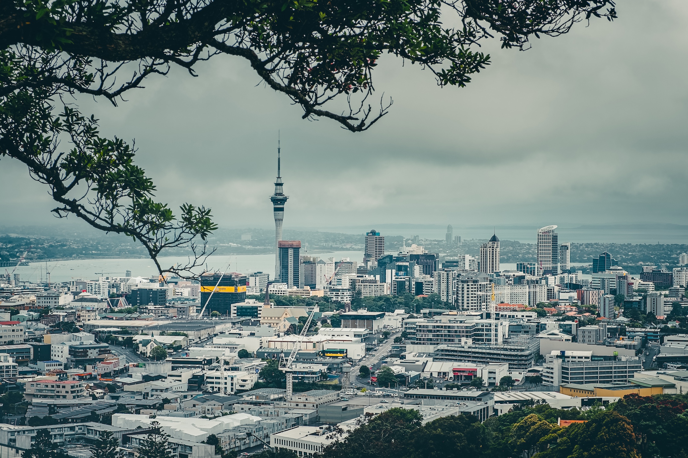 Auckland, New Zealand, 28 December 2016: Auckland skyline in during cludy day, North Island, New Zealand