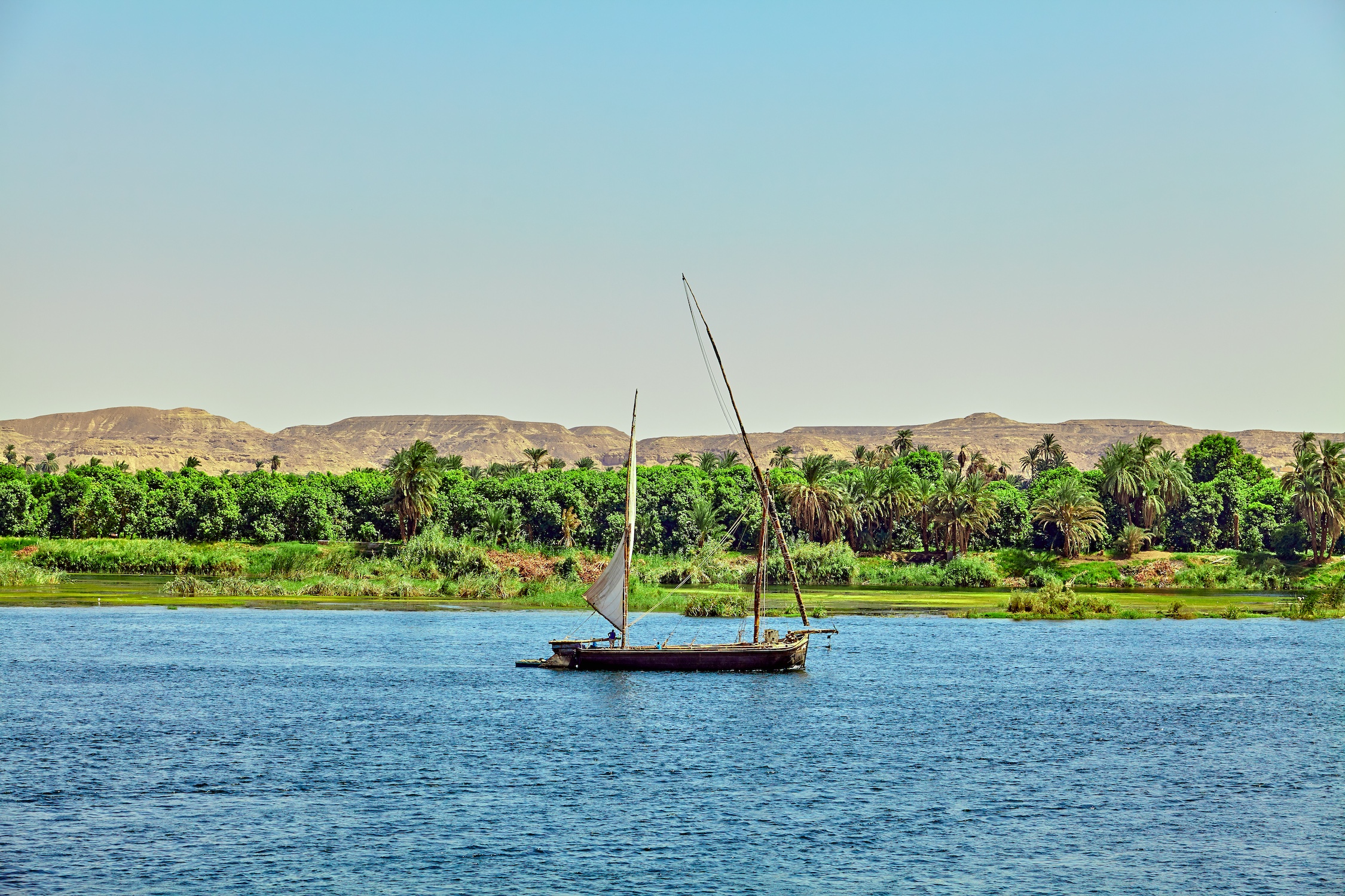 boat on the Nile River. Egypt