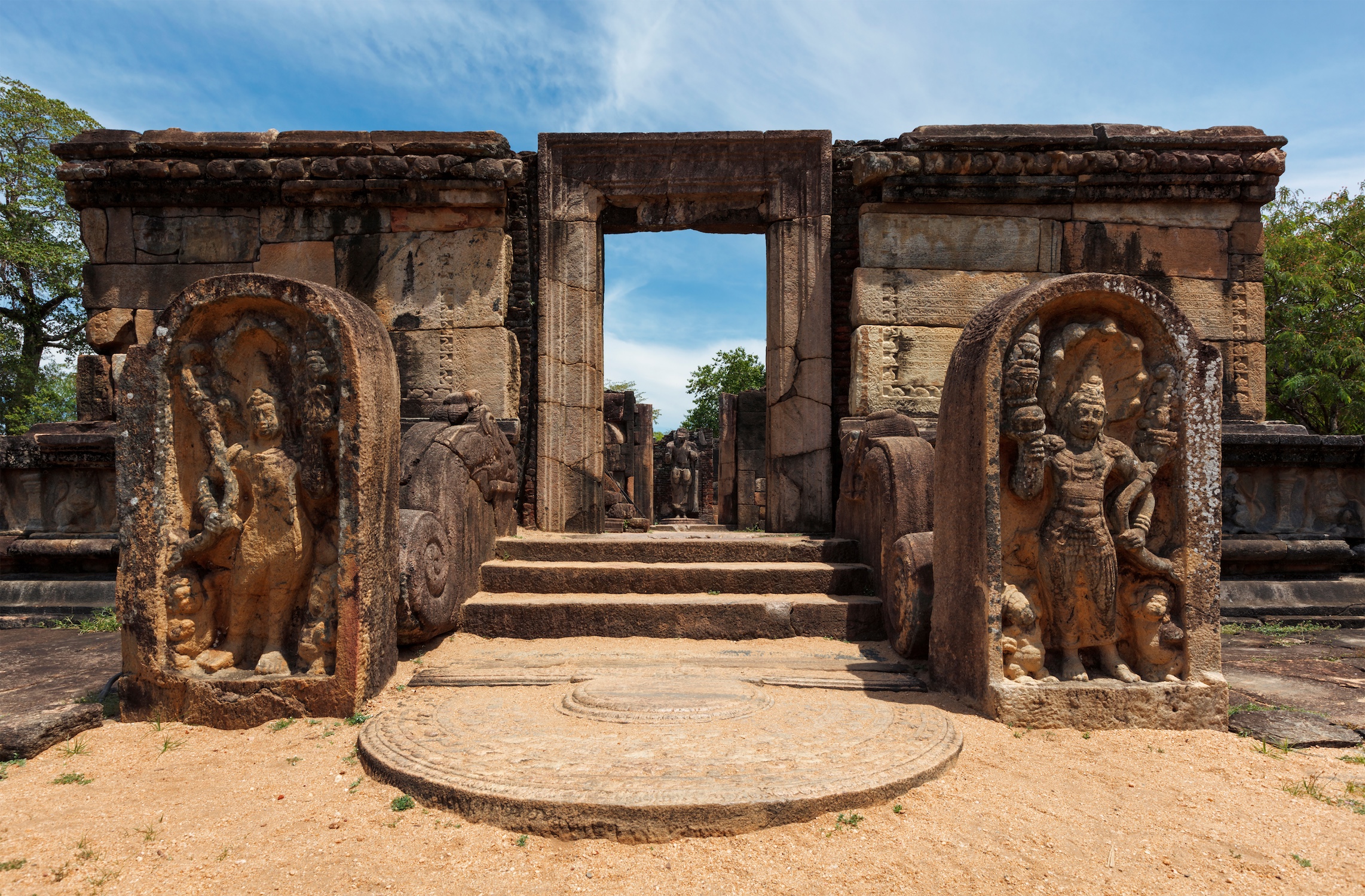 Ruins in Quadrangle group in ancient city Pollonaruwa, Sri Lanka