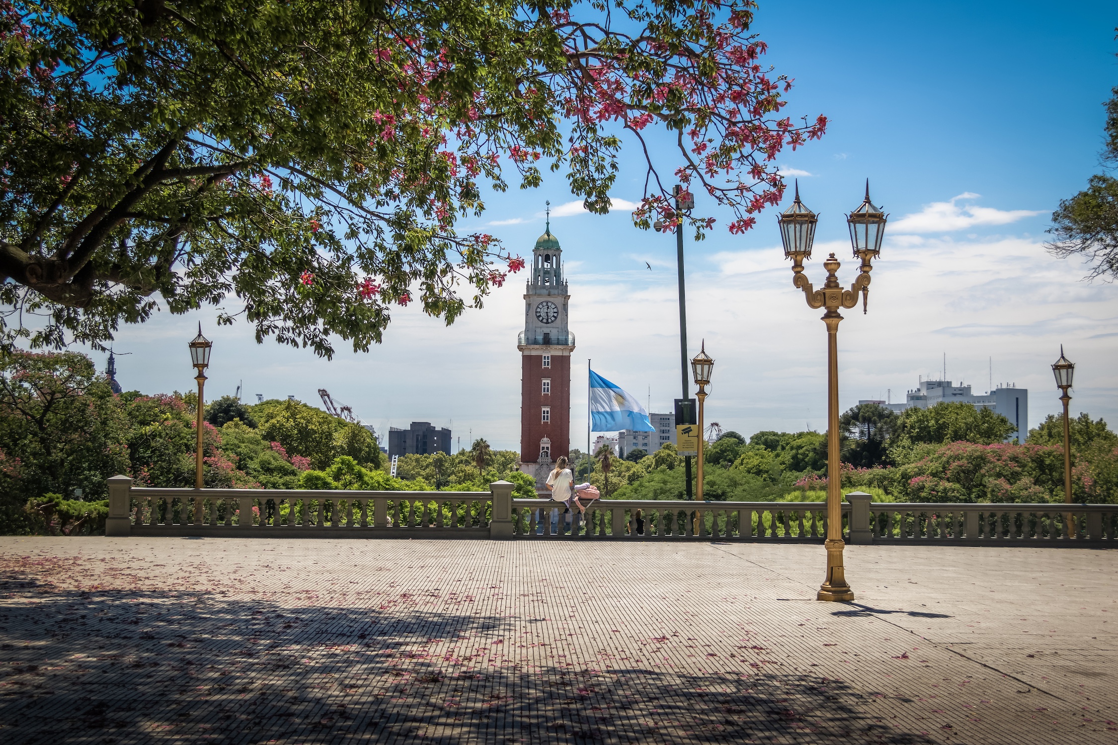 San Martin Square (Plaza San Martin) and Monumental Tower (Torre Monumental) at Retiro region - Buenos Aires, Argentina