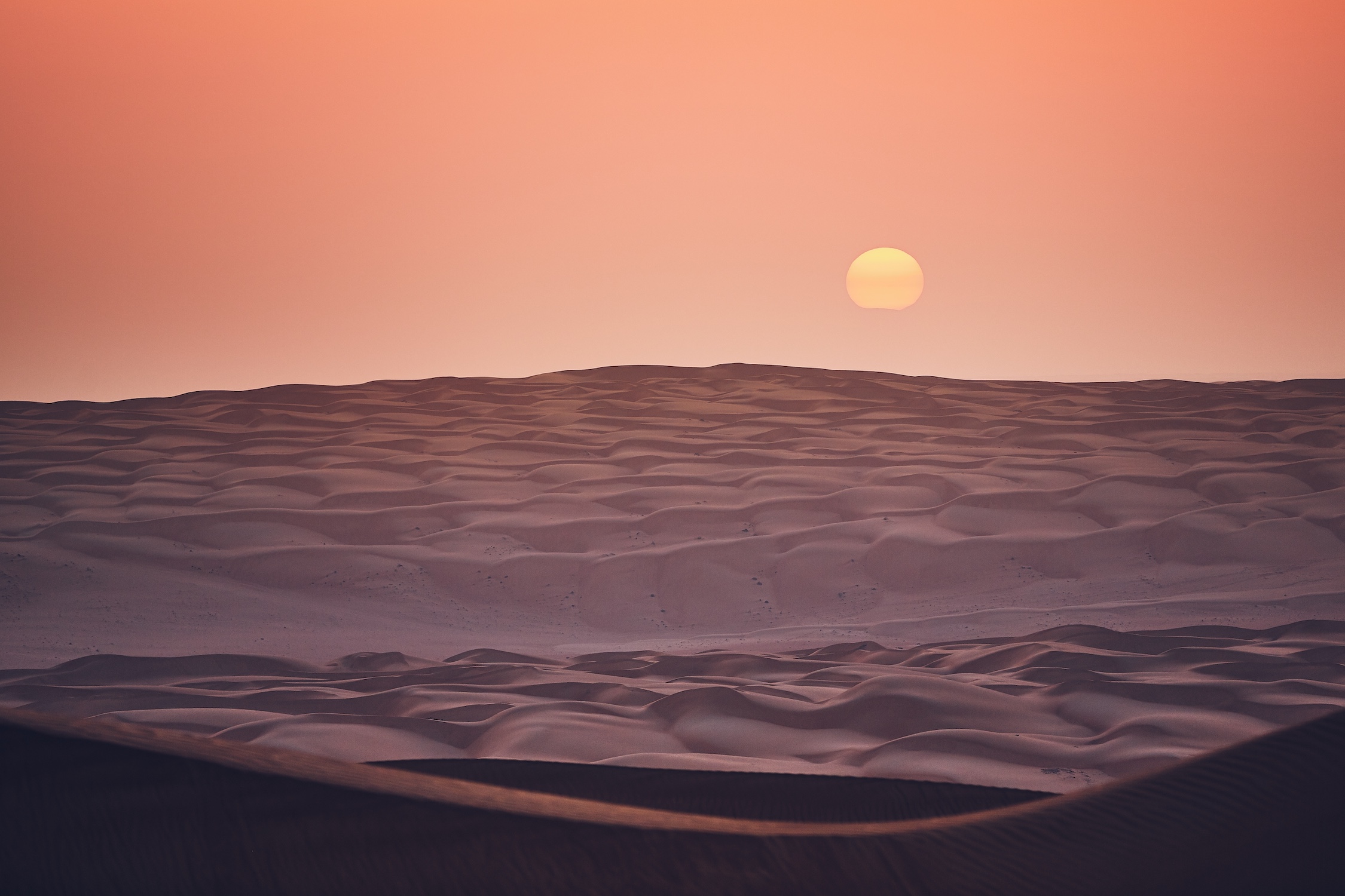 Sand dunes at sunrise