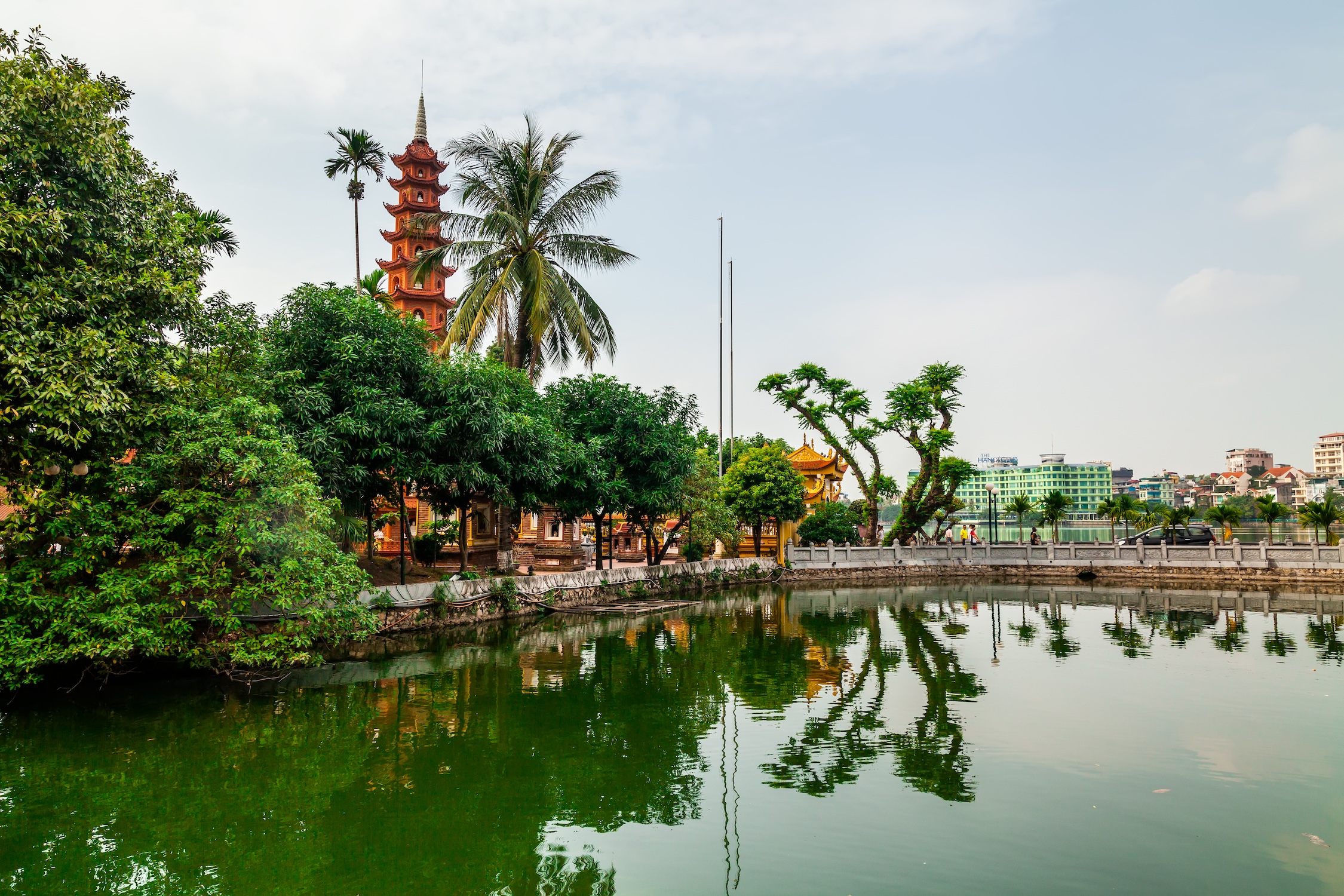 Tran Quoc pagoda in the morning, the oldest temple in Hanoi, Vietnam.